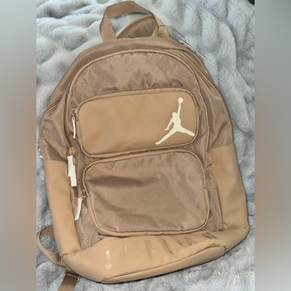 Jordan Beige Backpack with White Logo